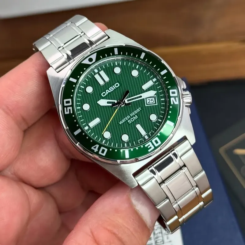 Casio Enticer Japan Quartz Green Dial Men's Watch- MTD-135D-3AV